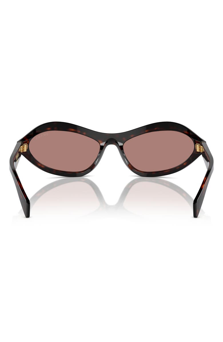 Prada 61mm Oval Sunglasses, Alternate, color, Lite Brown
