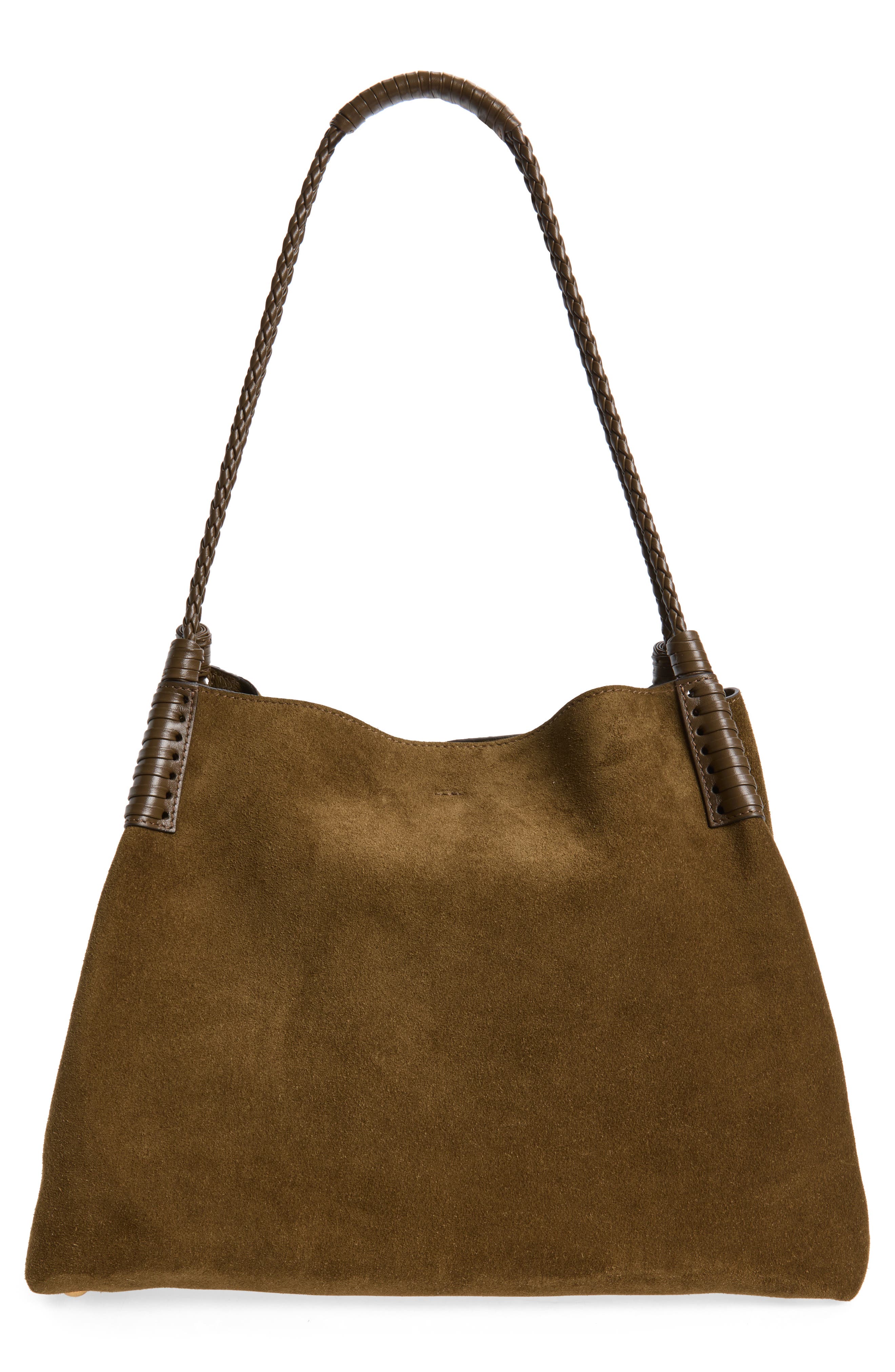 Medium Libra Suede Shopping Tote, Alternate, color, GREEN
