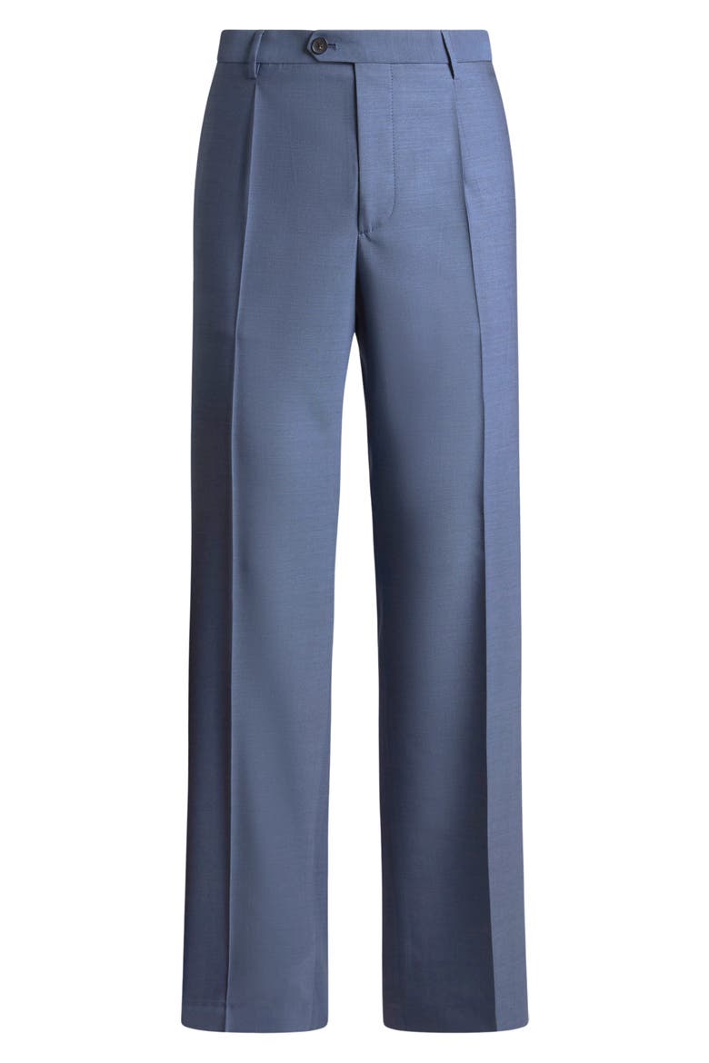 Roma Single Pleat Wool Pants, Alternate, color, INDACO