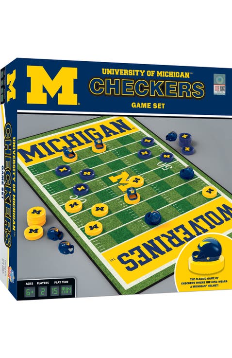 Michigan Wolverines Checkers Board Game