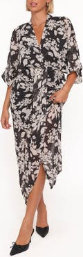 Petal & Pup Audrina Floral Chiffon Midi Dress