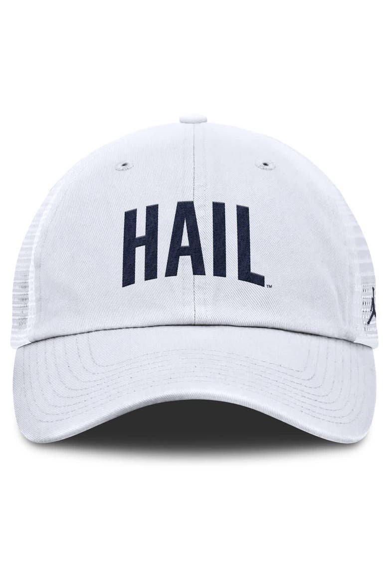 Men's Jordan Brand White Michigan Wolverines Club Campus Trucker Adjustable Hat, Alternate, color, White