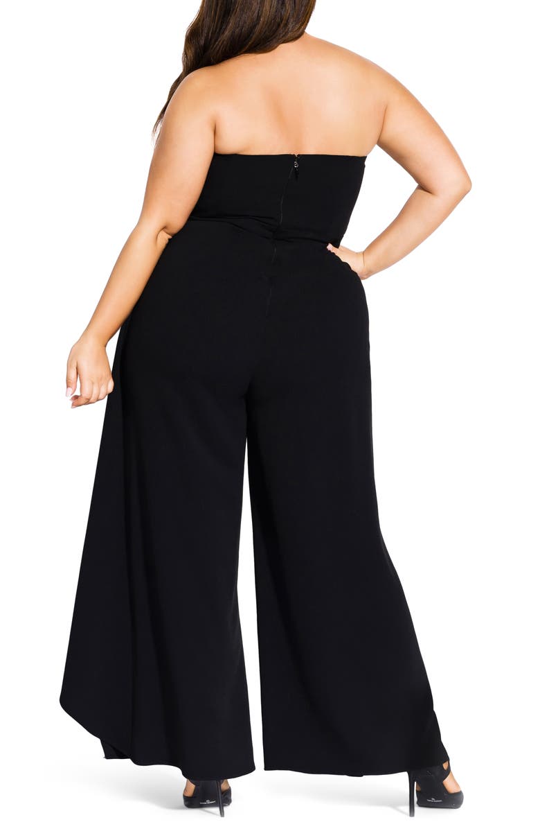 City Chic Attraction Strapless Jumpsuit, Alternate, color, 