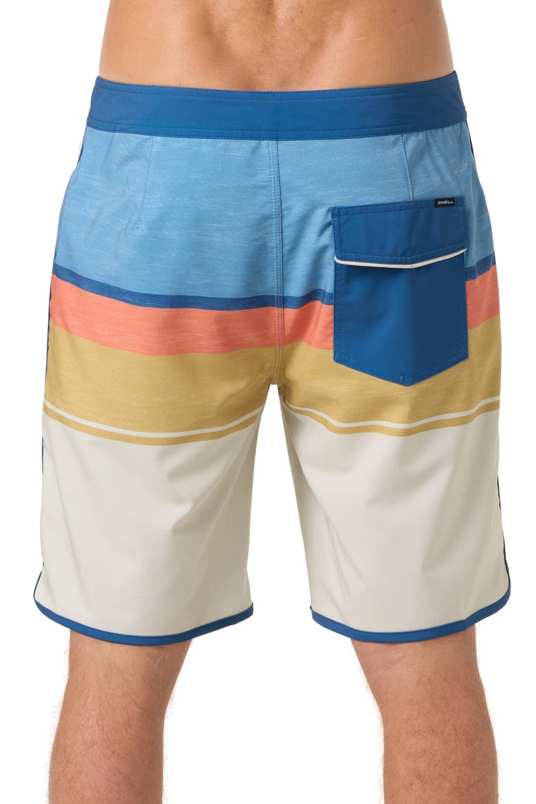 Lennox Scallop Stripe Board Shorts, Alternate, color, LIGHT KHAKI