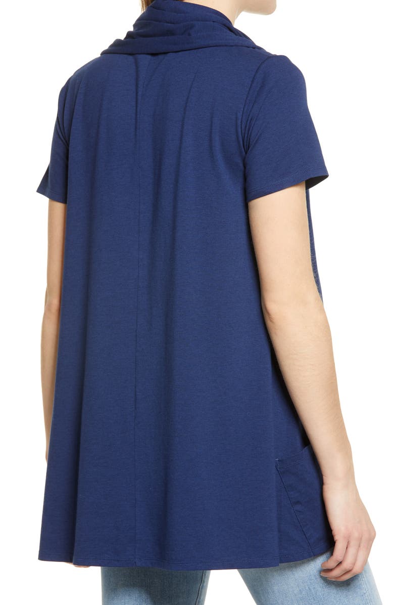 Hue Convertible Scarf Lapel T-Shirt, Alternate, color, Medieval