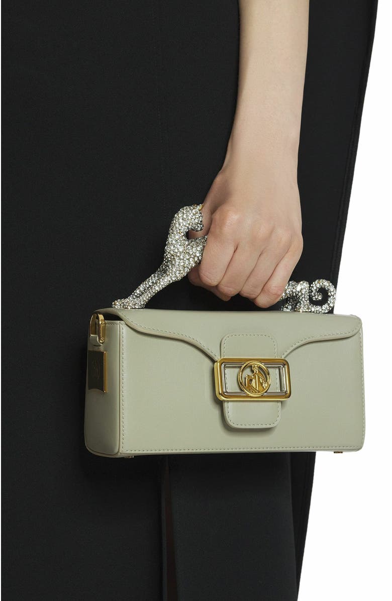 Lanvin Nano Pencil Cat Bag In Leather And Rhinestones, Alternate, color, 