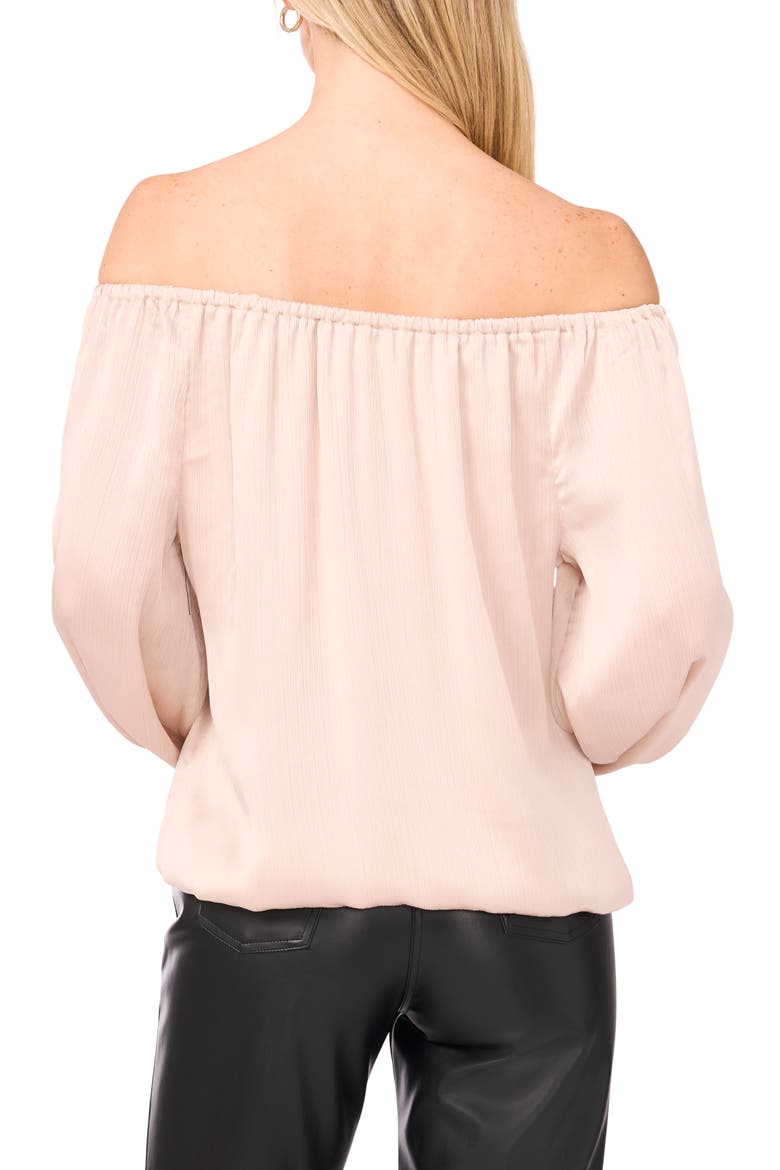 Textured Satin Off the Shoulder Top, Alternate, color, FRENCH OAK