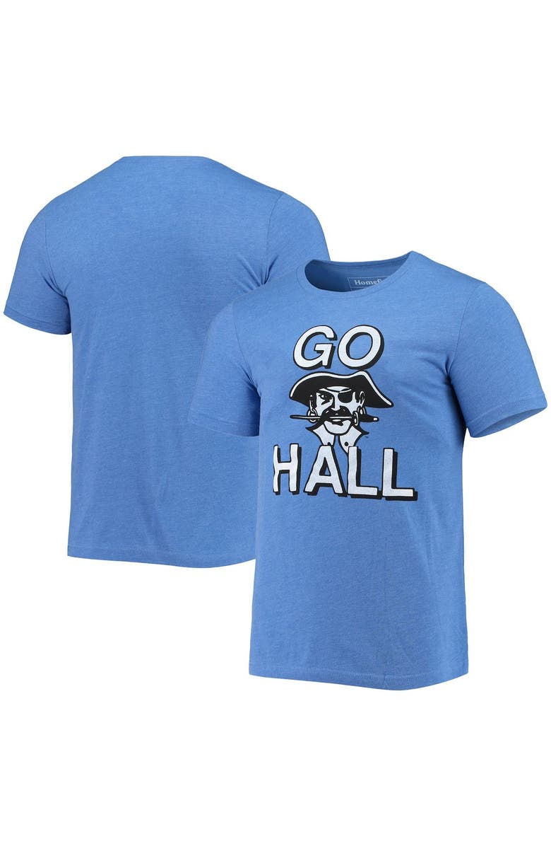 HOMEFIELD Men's Homefield Heathered Blue Seton Hall Pirates Vintage Go Hall T-Shirt, Main, color, 