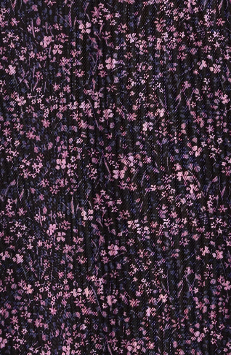 Treasure & Bond Kids' Puff Sleeve Dress Dress, Alternate, color, Black- Multi Meadow Ditsy