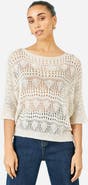 Yumi Cotton Mix Relaxed Fit Pointelle Jumper