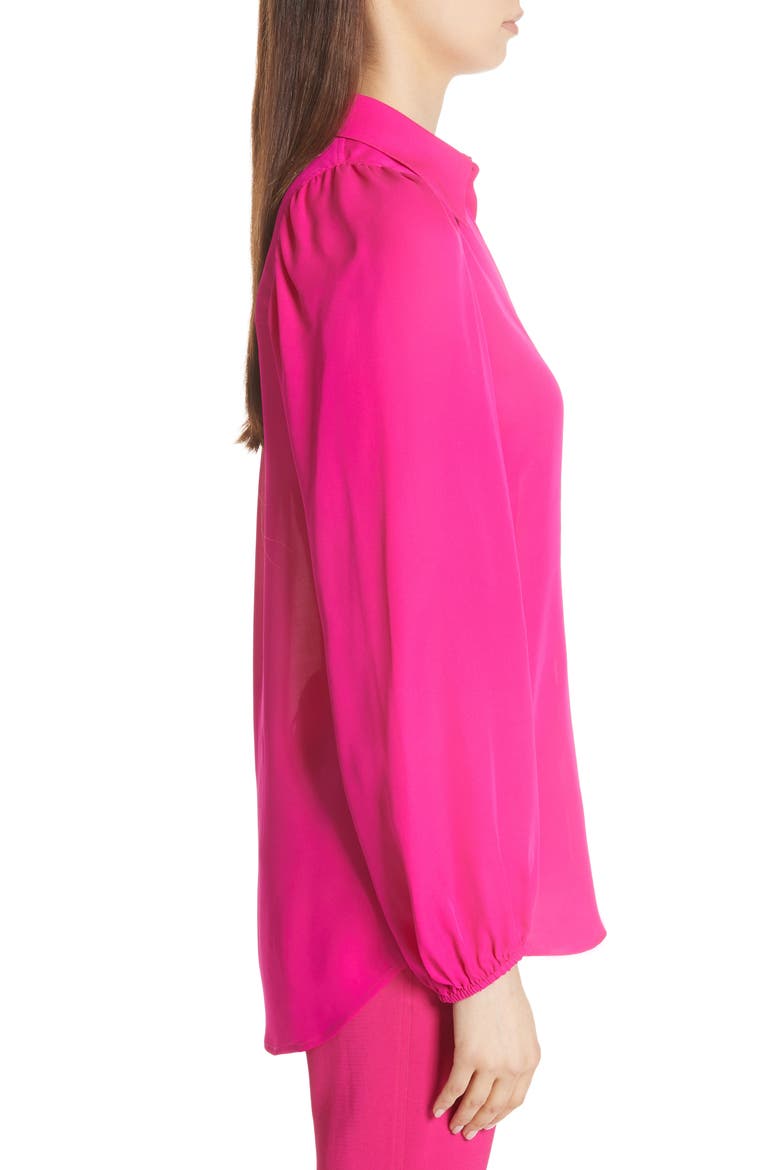 Lori Silk Blouse, Alternate, color, FLURO PINK