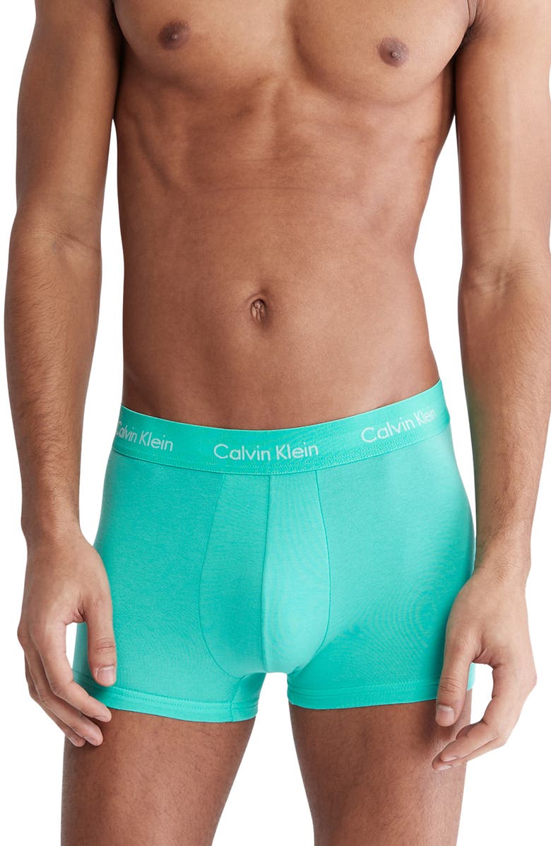Calvin Klein 5-Pack Stretch Cotton Low Rise Trunks, Main, color, 