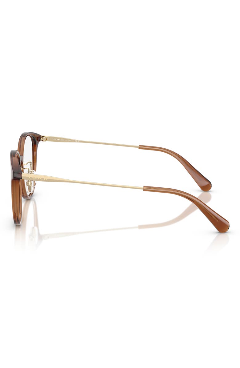 COACH 53mm Round Optical Glasses, Alternate, color, Transparent Brown / Demo Lens