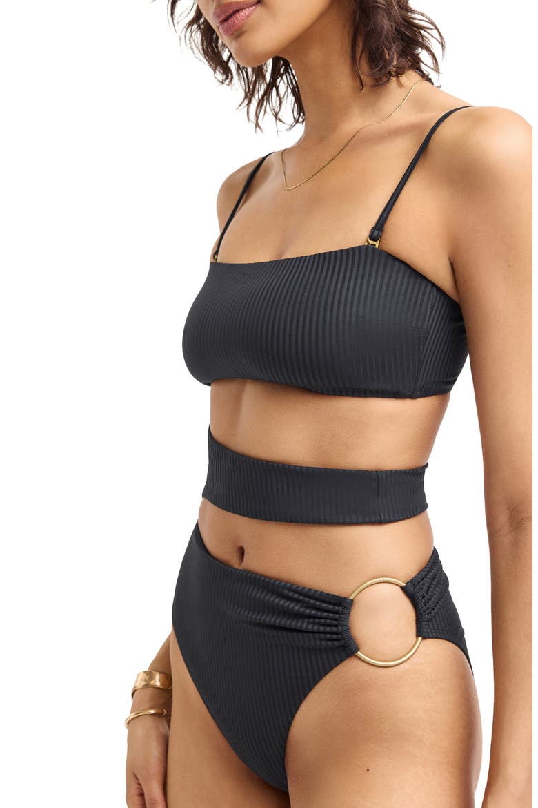 Lolita Cutout Rib One-Piece Swimsuit, Alternate, color, BLACK