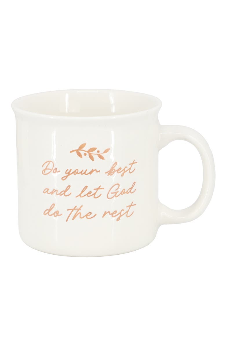 Daily Wisdom 4 Piece Assorted 21 Ounce Stoneware Mug Set, Alternate, color, White