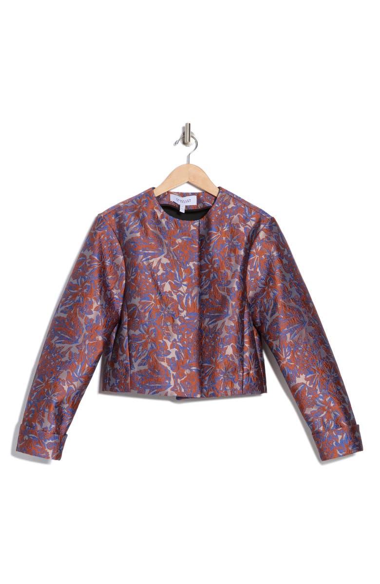 Derek Lam 10 Crosby Neville Cloqué Jacket, Alternate, color, Red Ochre Multi