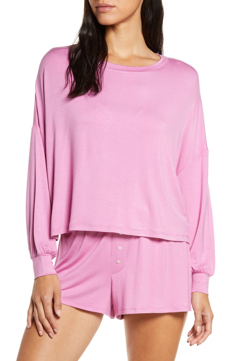 Intimates All American Long Sleeve Shortie Pajamas, Main, color, DELIGHTFUL