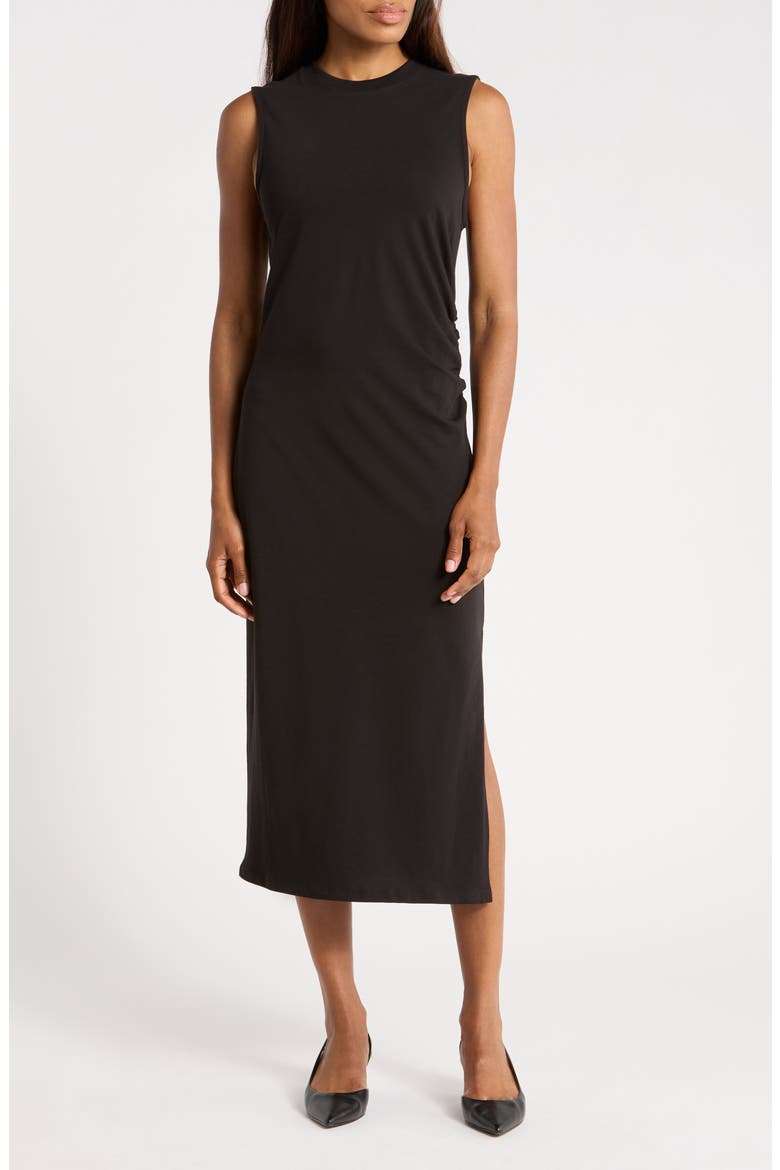 Cotton T-Shirt Dress, Main, color, BLACK