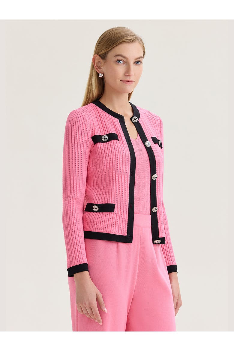 Heritage Eyeleted Recycled Knit Jacket, Alternate, color, Pink