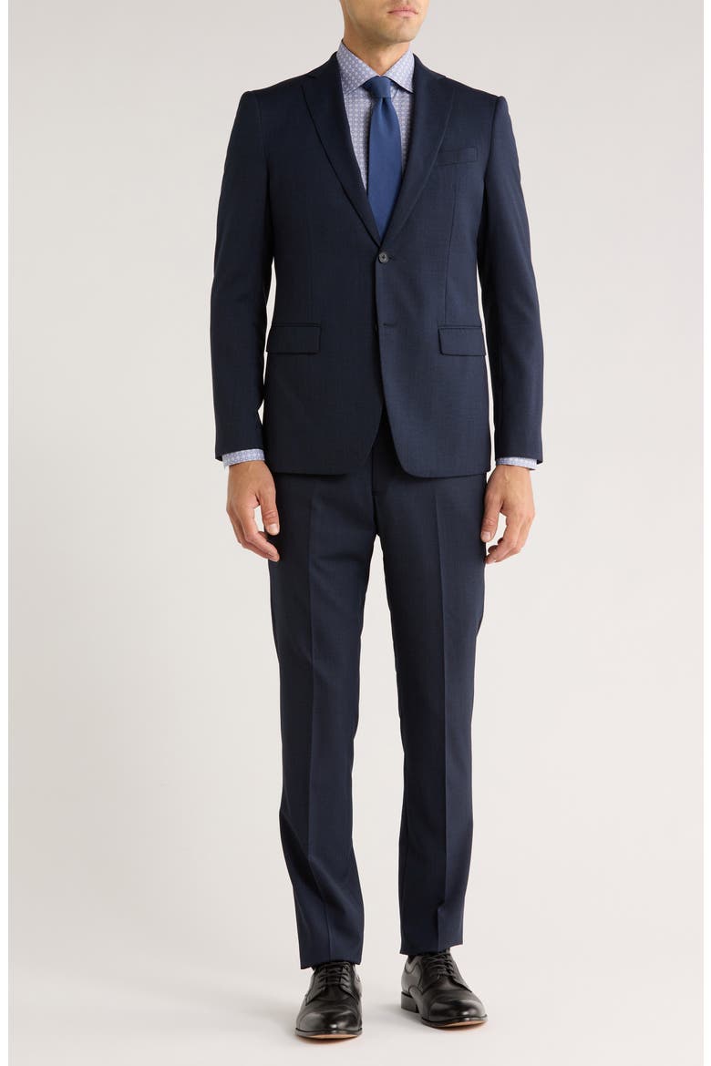 Neat Wool Suit, Main, color, NAVY