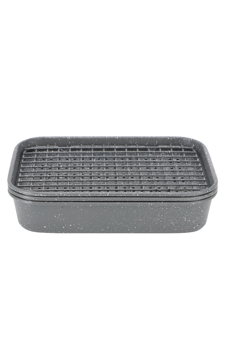 Greystone 4 Piece Nonstick Carbon Steel Toaster Oven Bakeware Set, Alternate, color, Grey