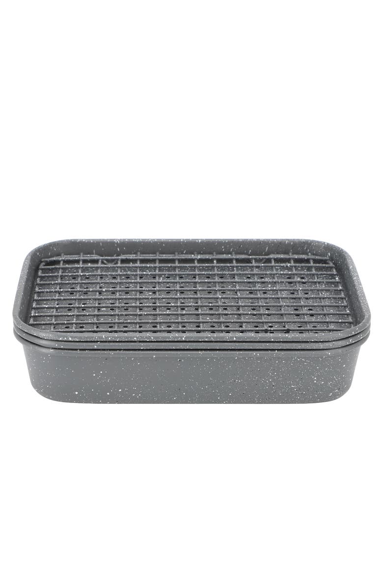 OSTER Greystone 4 Piece Nonstick Carbon Steel Toaster Oven Bakeware Set, Alternate, color, Grey