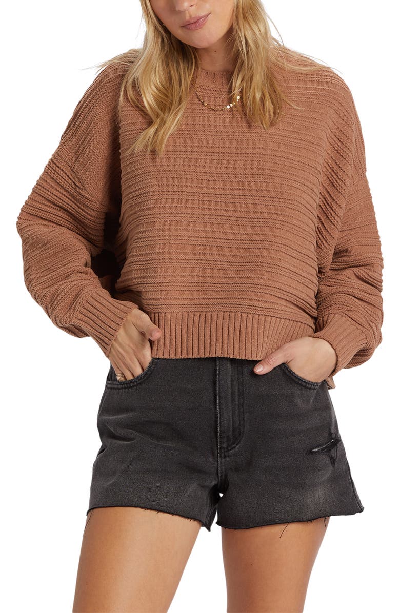 Billabong Evie Textured Crewneck Sweater, Main, color,