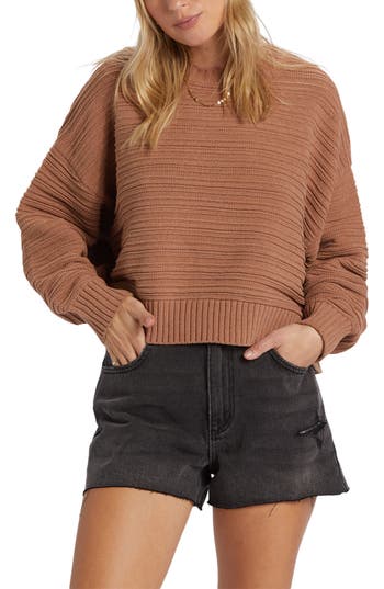 BILLABONG BILLABONG EVIE TEXTURED CREWNECK SWEATER 