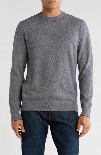 14th & Union Organic Cotton & Cashmere Blend Crewneck Sweater In Gray