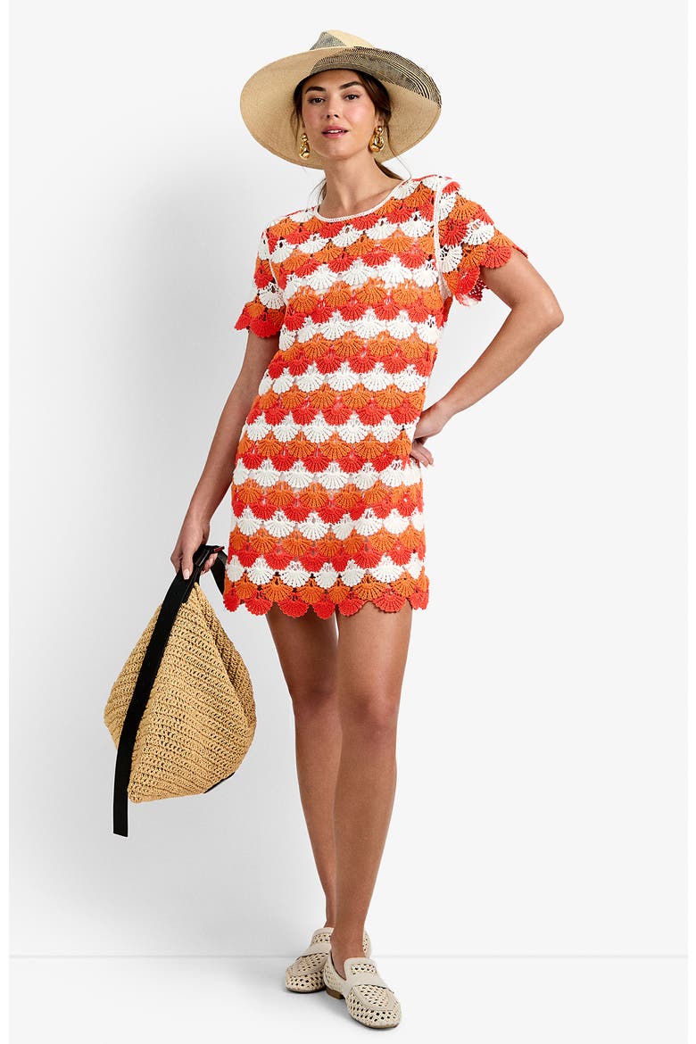 Solana Beach Dress, Main, color, Calypso Coral Whitewash