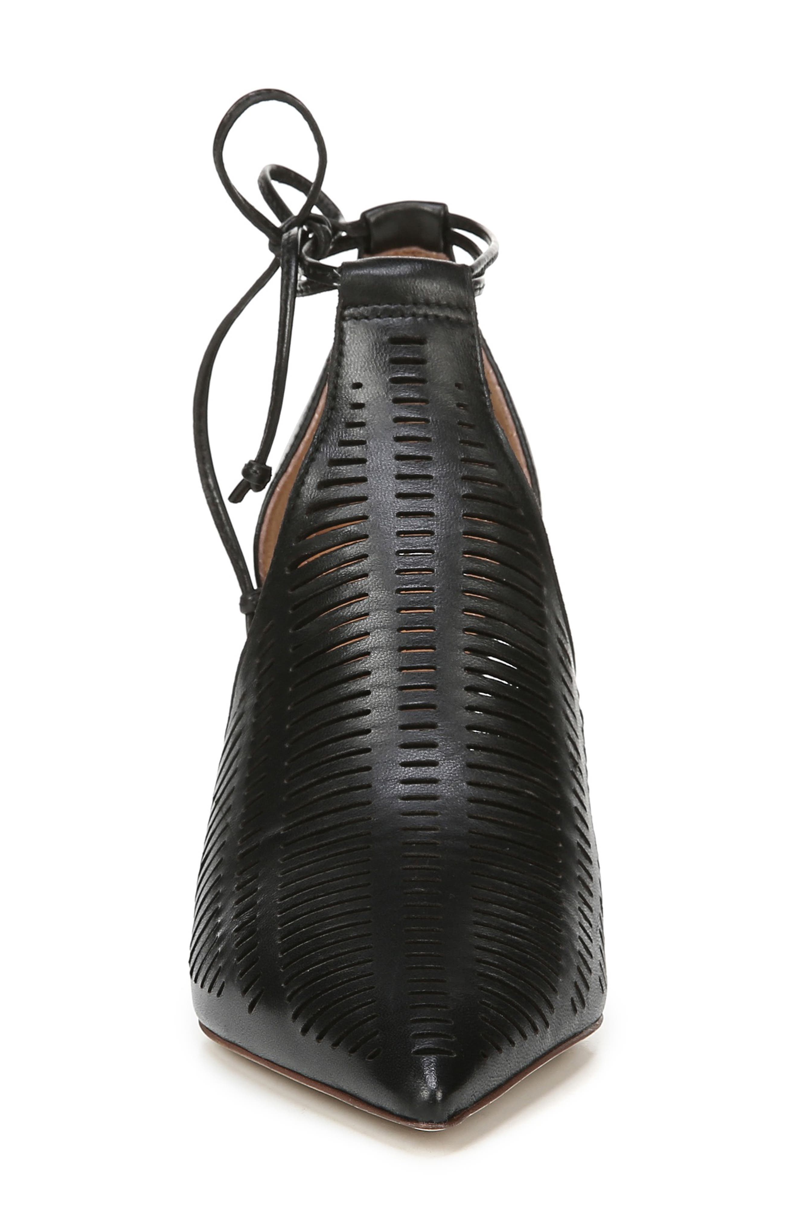 Krista Perforated Ankle Wrap Pump, Alternate, color, BLACK LEATHER
