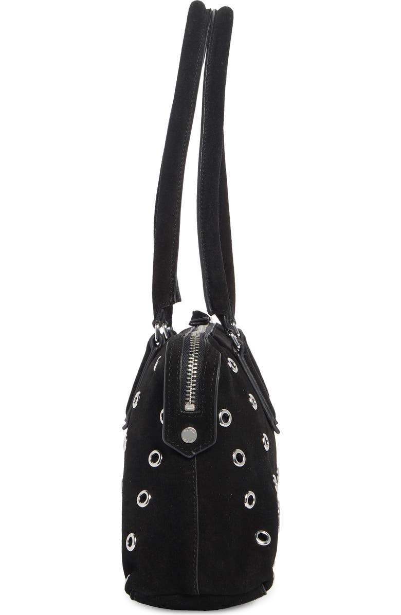 Rebecca Minkoff Industry Suede Shoulder Bag, Alternate, color, Black