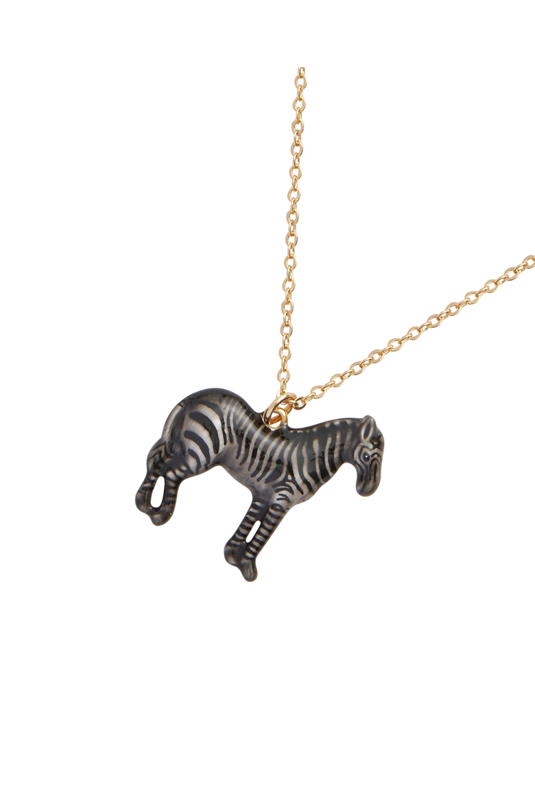 Zebra Pendant Necklace, Main, color, Multi & Gold