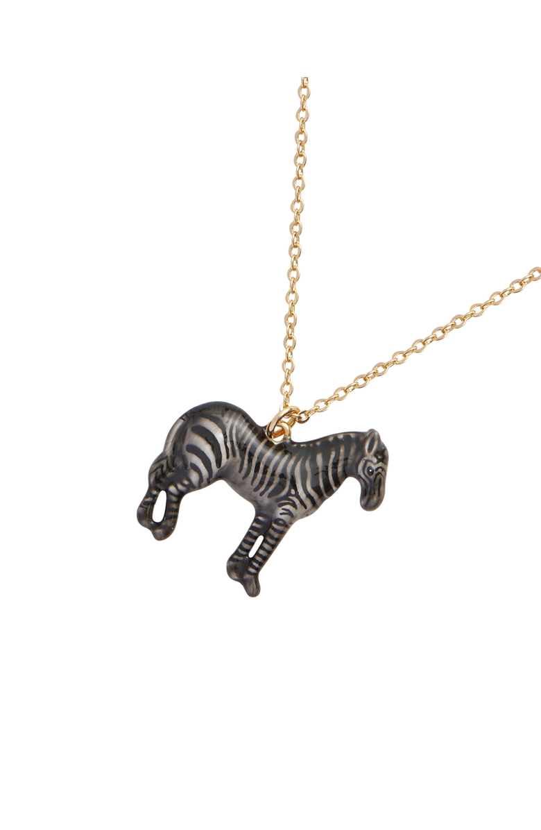 Fable England Zebra Pendant Necklace, Main, color, Multi & Gold
