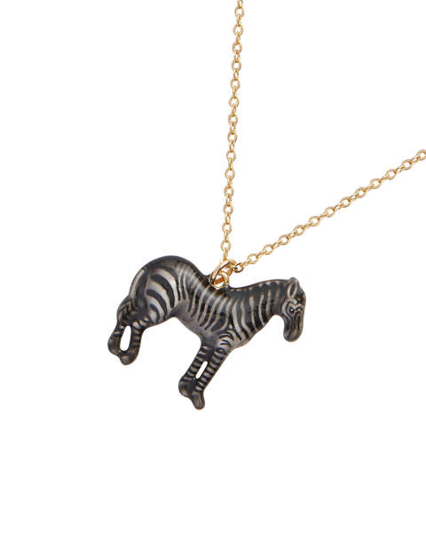 Zebra Pendant Necklace