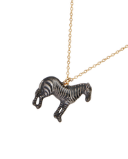 Fable England Zebra Pendant Necklace