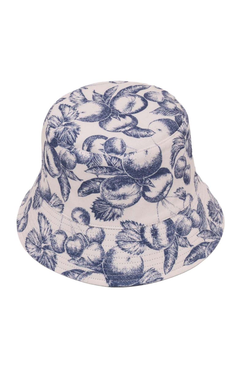 maje Reversible fruit print bucket hat, Alternate, color, Navy