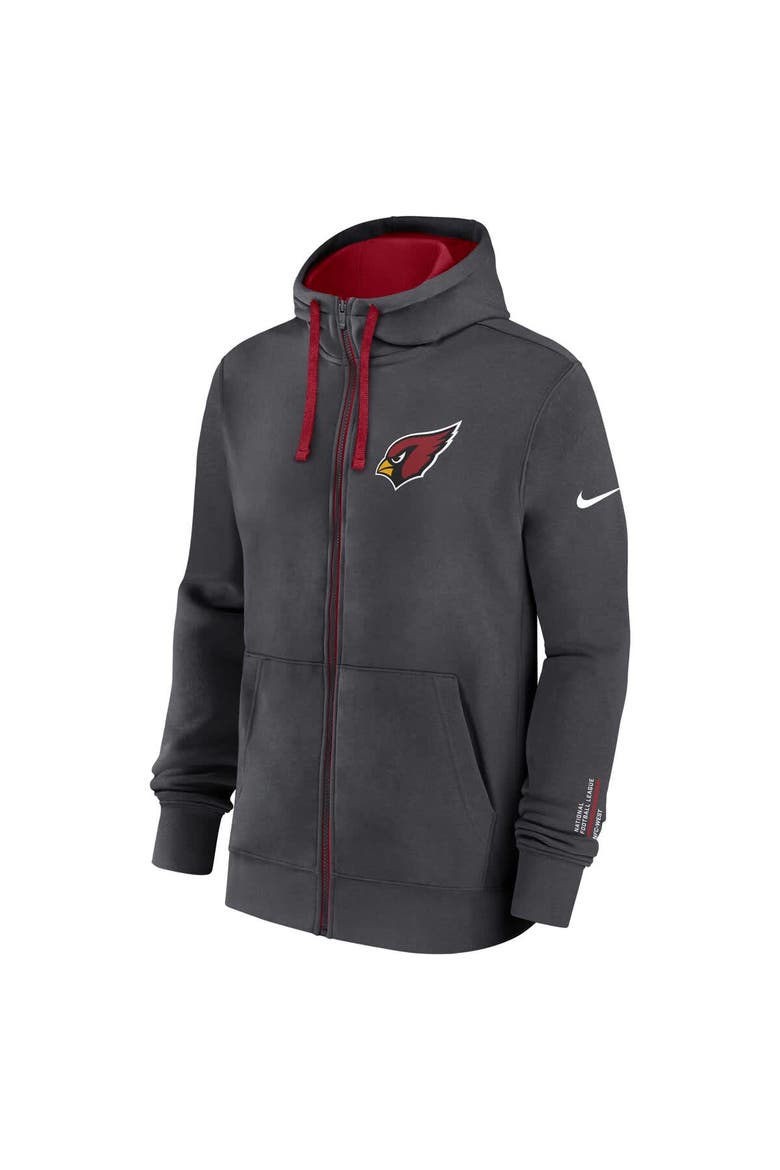 Men's Nike Anthracite Arizona Cardinals Primetime Club Full-Zip Hoodie, Alternate, color, Anthracite