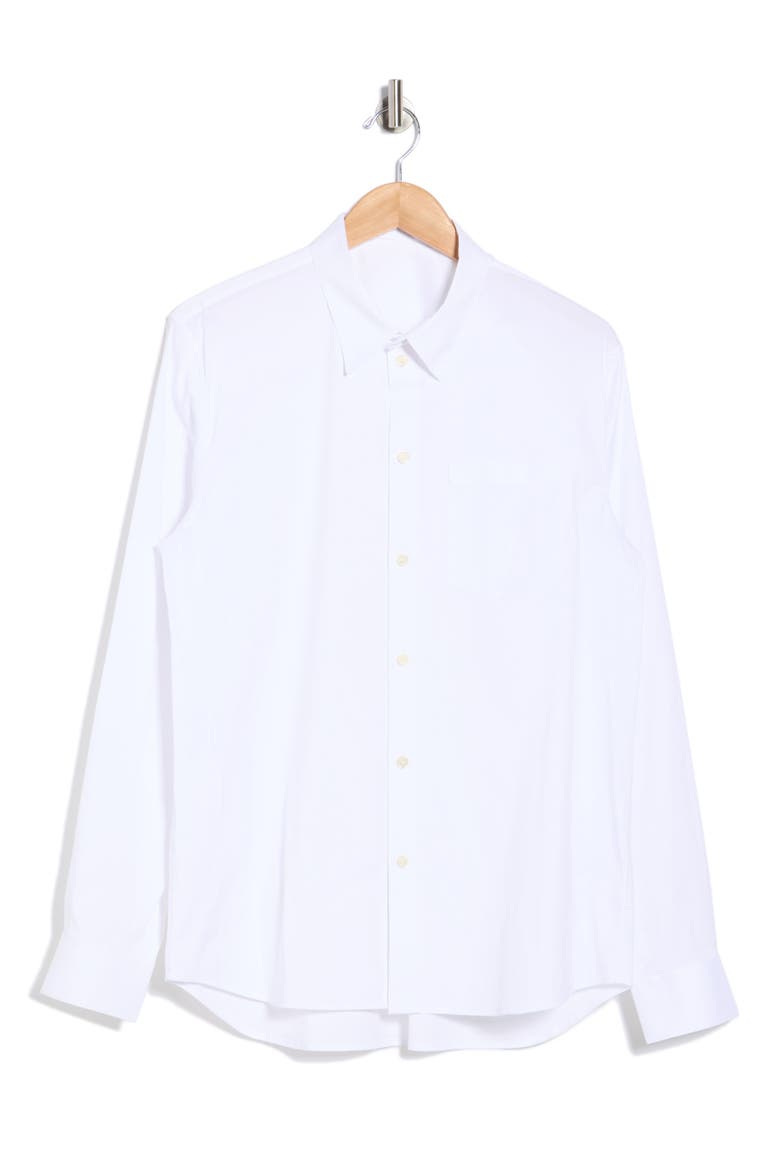 Solid Stretch Button-Up Shirt, Alternate, color, WHITE