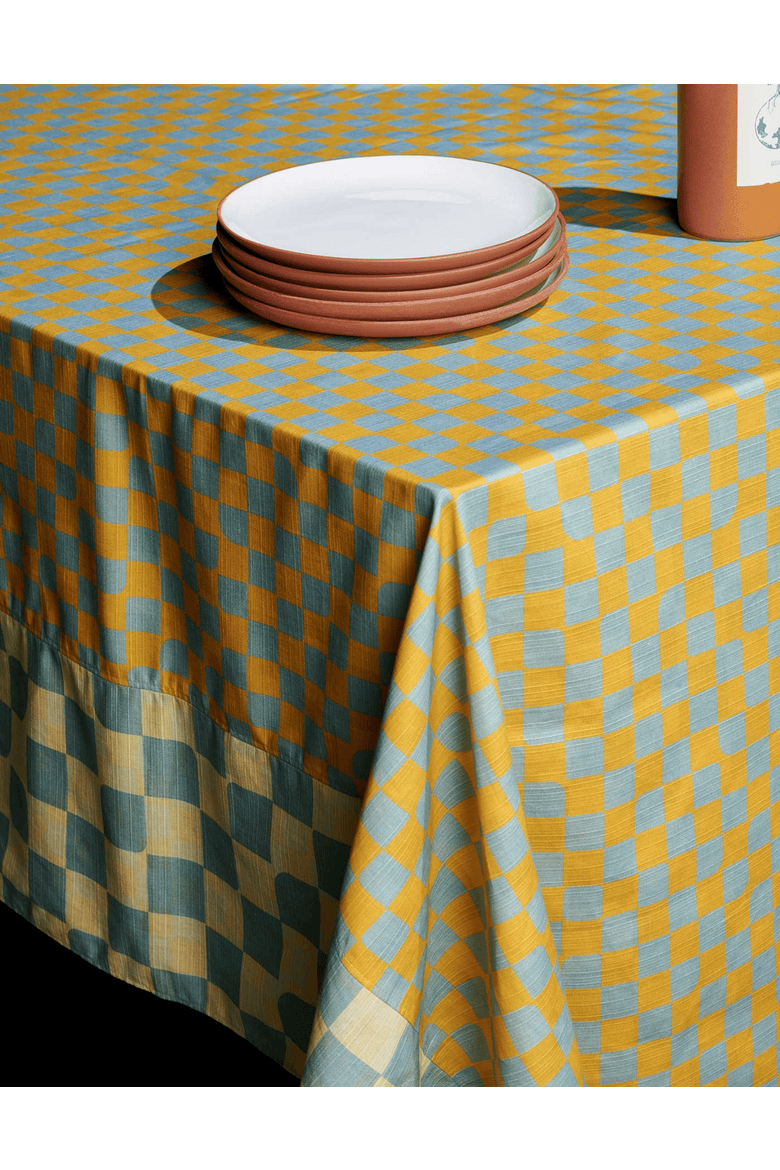 Checker Tablecloth Reversible, Alternate, color, SKY