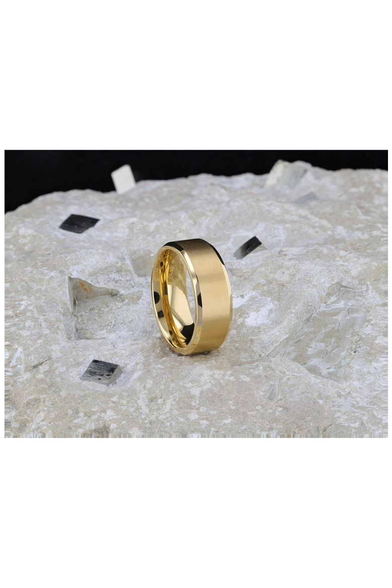 Radiate Titanium Flat Brushed Center Wedding Ring, Alternate, color, Gold