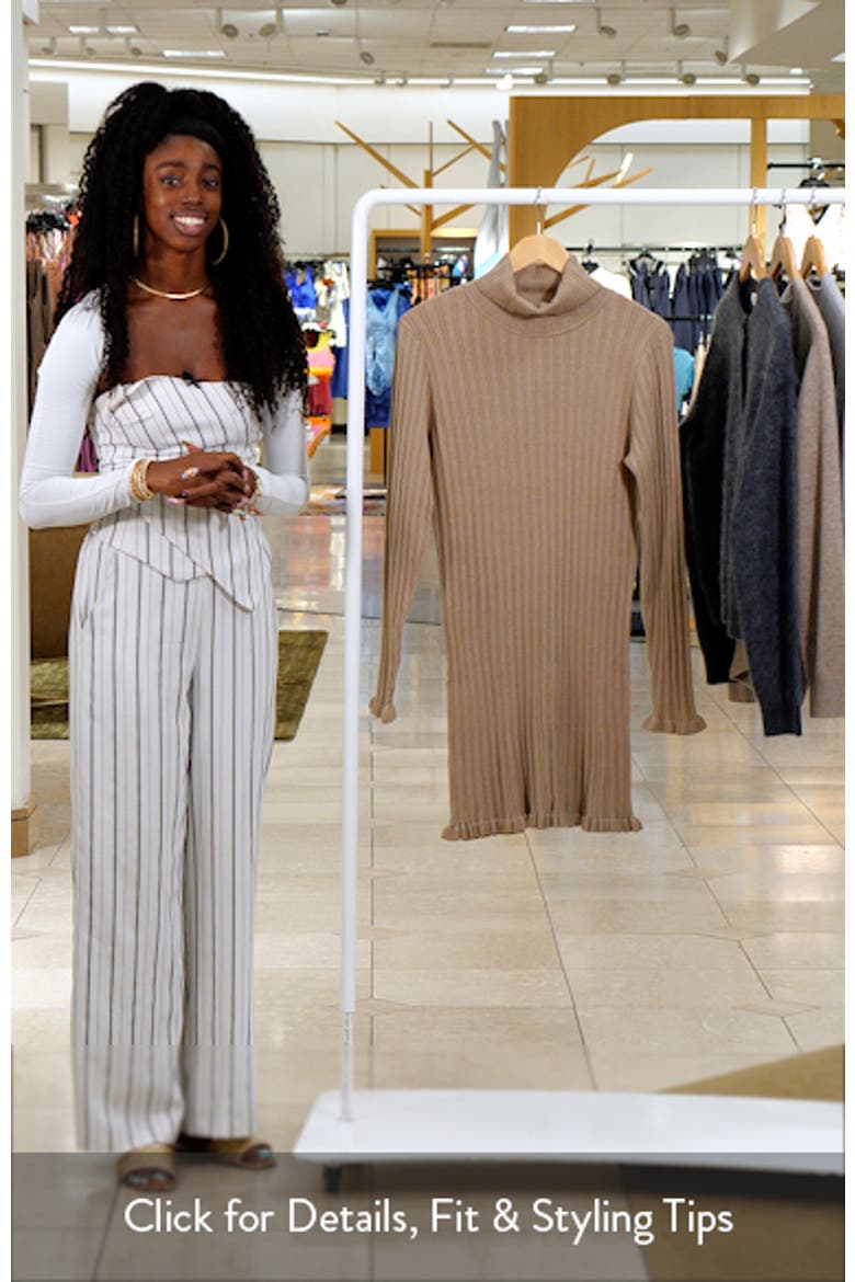 Long Sleeve Rib Turtleneck Sweater Minidress video