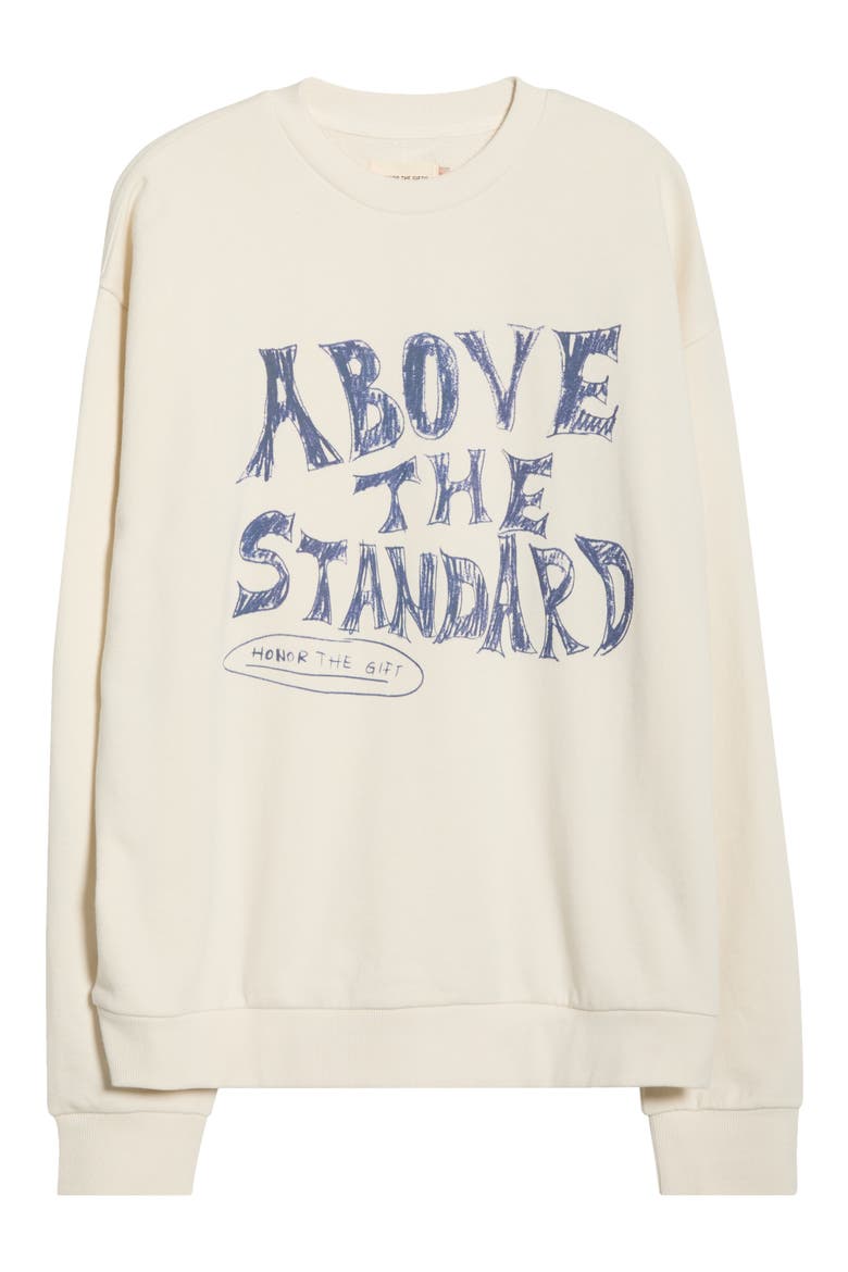 Above the Standard Graphic Sweatshirt, Alternate, color, WHITE