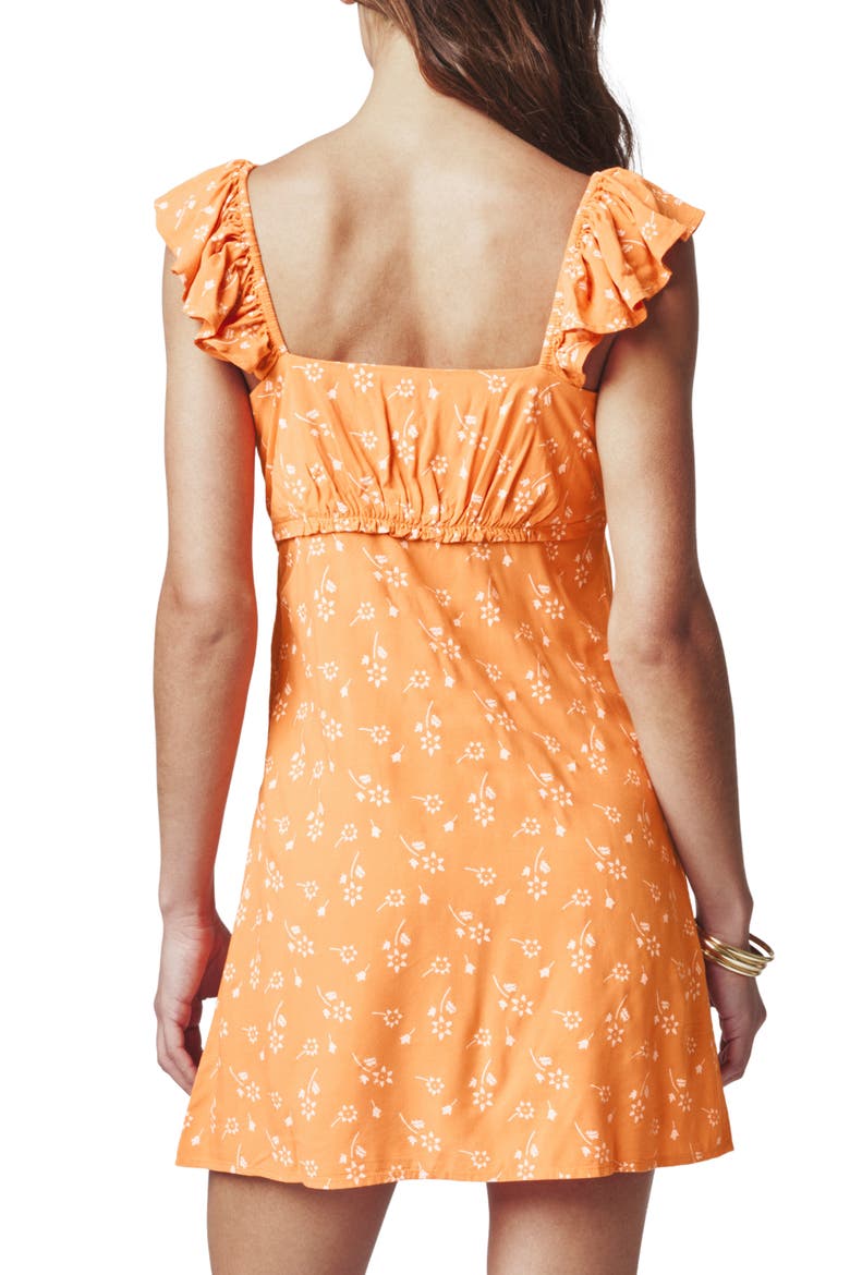 Floral Tie Front Minidress, Alternate, color, APRICOT