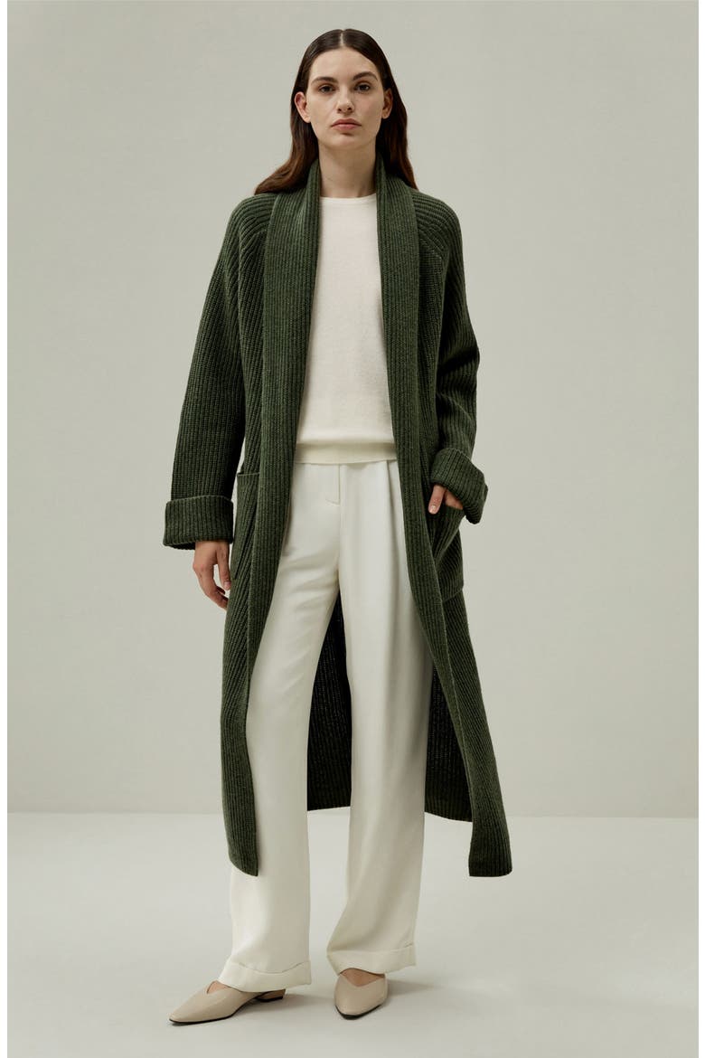 Women's LILYSILK X LYDIA MILLEN 'Evergreen' Cardigan, Alternate, color, Avocado Green