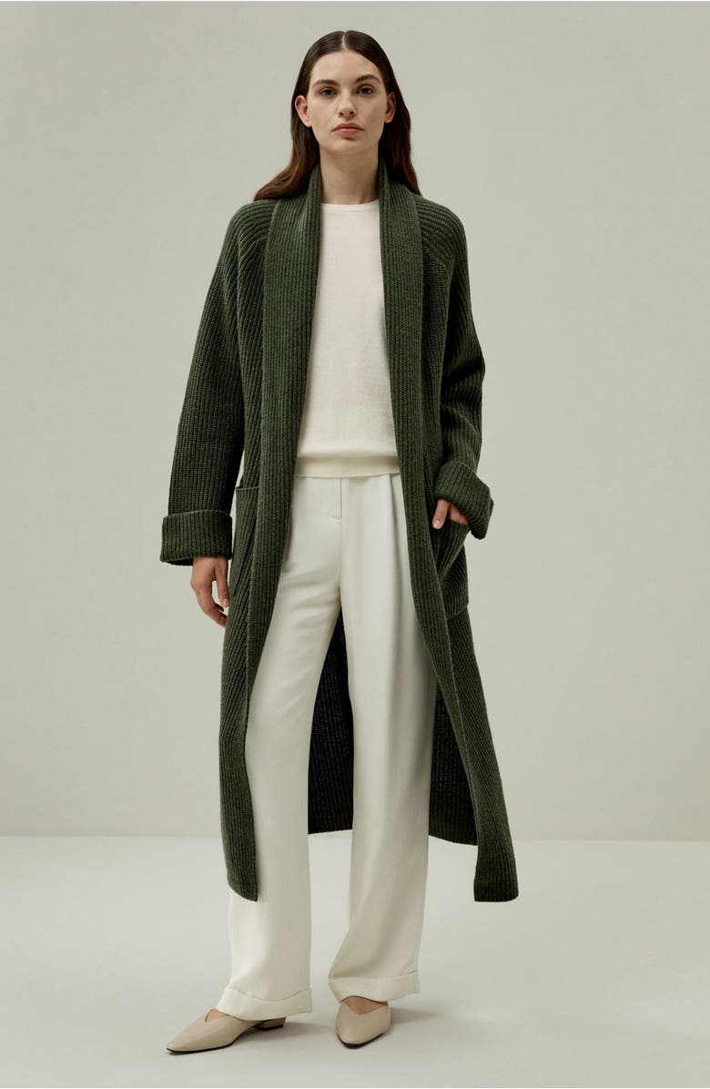 Lilysilk Women's LILYSILK X LYDIA MILLEN 'Evergreen' Cardigan, Alternate, color, Avocado Green