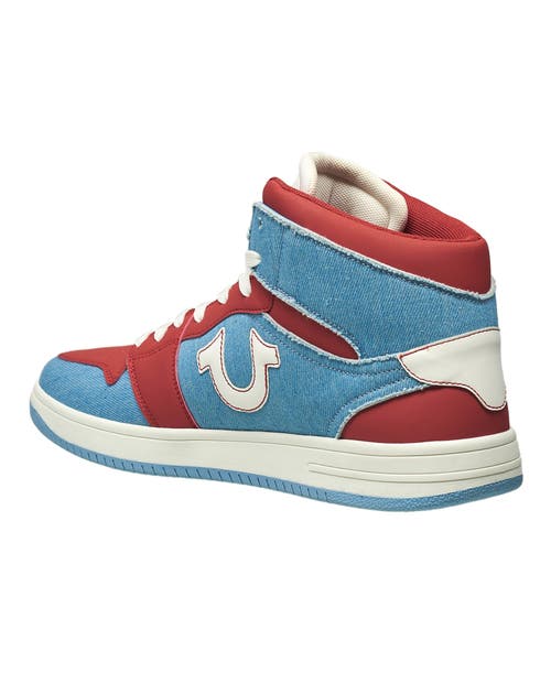 True Religion Men's Owen High Top Sneaker In Demin Red