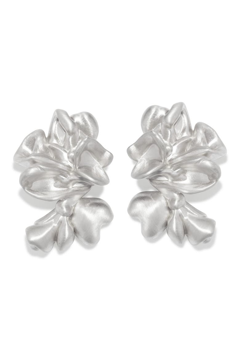 Recycled Silver Earrings, Main, color, SILVER PLATED