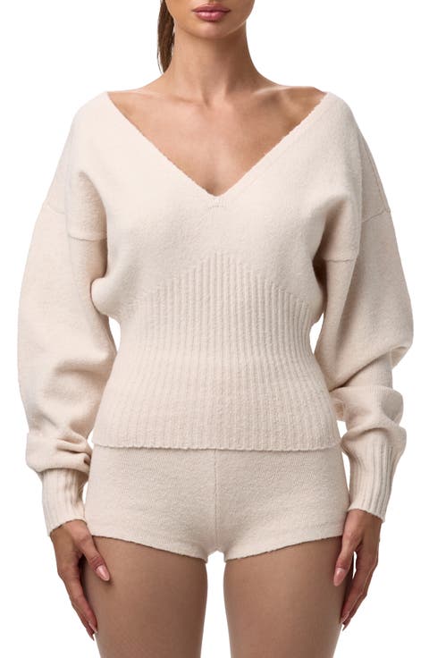 V-Neck Ribbed Sweater