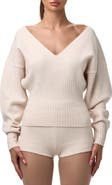 Naked Wardrobe V-Neck Ribbed Sweater